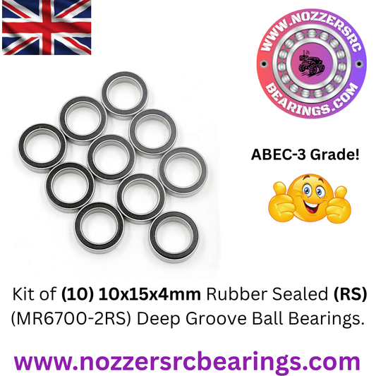 10x15x4mm (MR6700-2RS) Deep Groove Ball Bearings