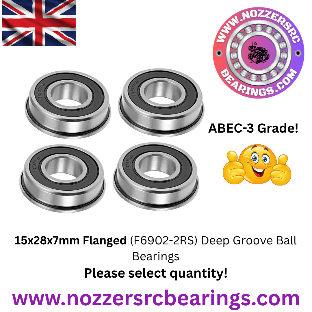 15x28x7mm Flanged, F6902-2RS Deep Groove Ball Bearings