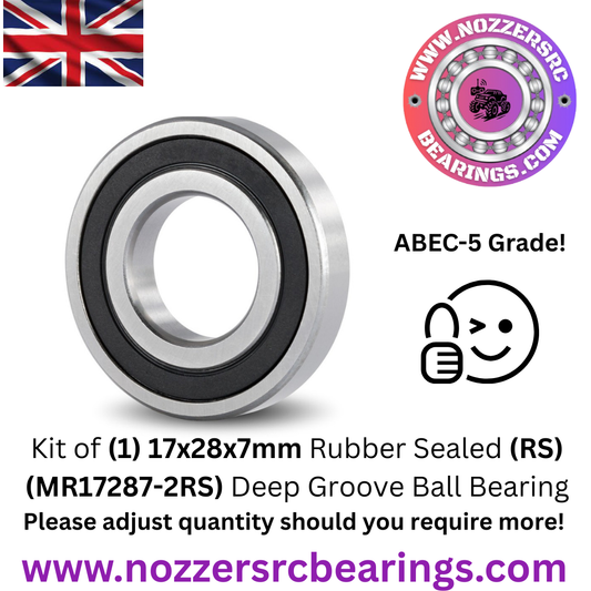 17x28x7mm (MR17287-2RS) Deep Groove Ball Bearing
