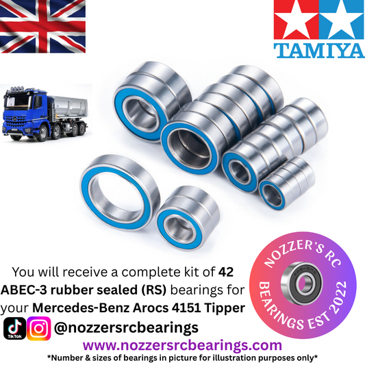 Tamiya Mercedes-Benz Arocs 4151 Tipper Complete Bearing Kit