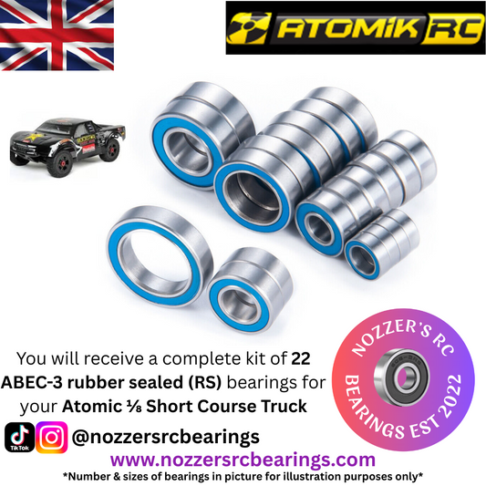 Atomik RC 1/8 Short Course Truck (Brian Deegan) Complete Bearing Kit