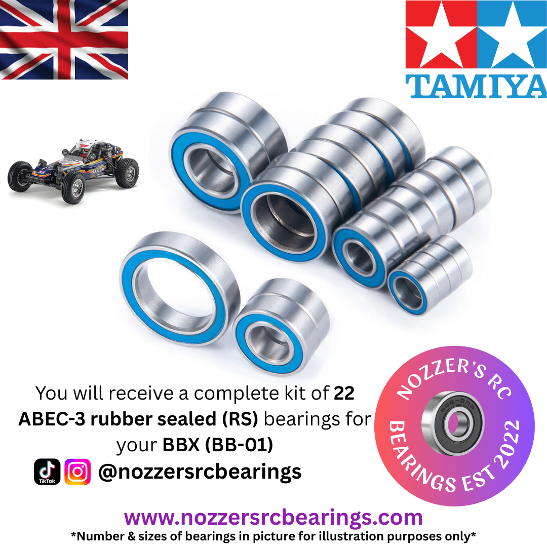 Tamiya BBX (BB-01) Complete Set 22 Bearings Upgrade UK Supplier ABEC-3 Quality