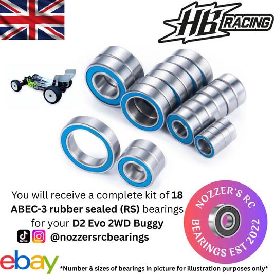 HB Racing D2 Evo 2WD Buggy Complete Bearing Kit