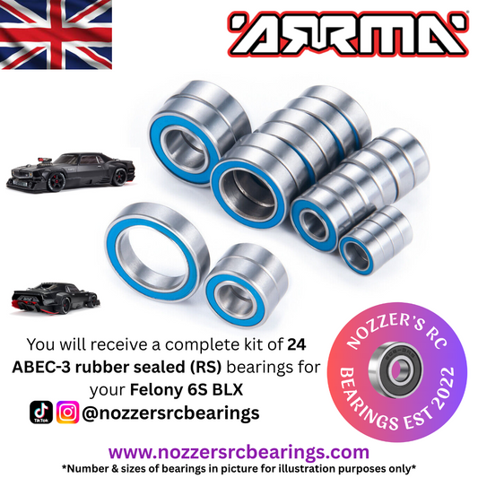 Arrma Felony 6S BLX Complete Bearing Kit