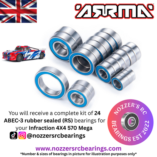 Arrma Infraction 4X4 570 Mega Complete Bearing Kit