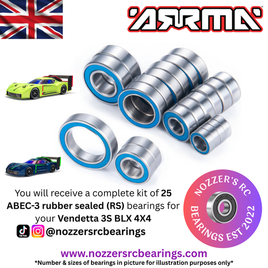 Arrma Vendetta 3S BLX 4X4 Complete Bearing Kit