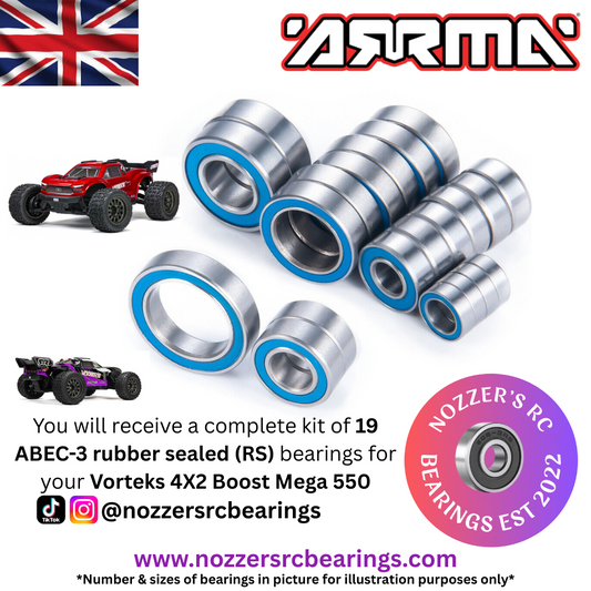 Arrma Vorteks 4X2 Boost Mega 550 Complete Bearing Kit