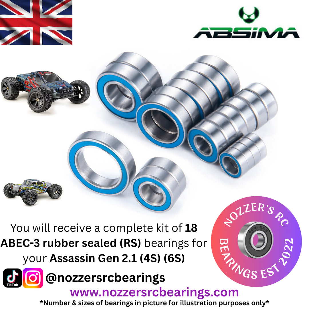Absima Assassin Gen 2.1 (4S) (6S) Complete Bearing Kit