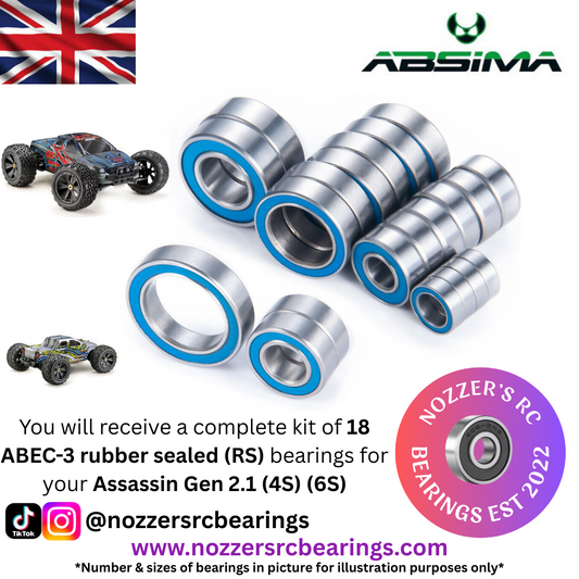 Absima Assassin Gen 2.1 (4S) (6S) Complete Bearing Kit
