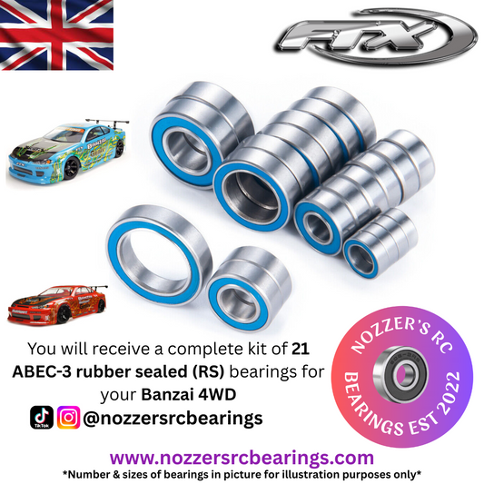 FTX Banzai 4WD Complete Bearing Kit