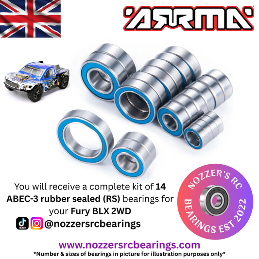 Arrma Fury BLX 2WD Complete Bearing Kit