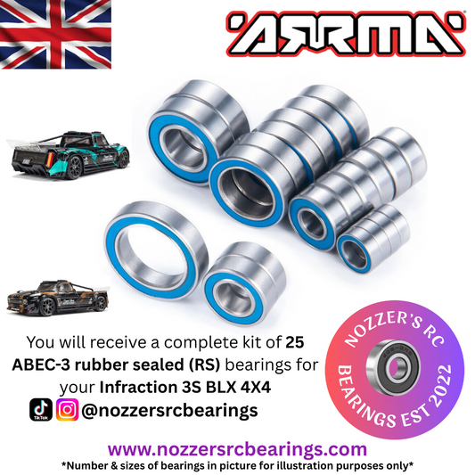 Arrma Infraction 3S BLX 4X4 Complete Bearing Kit