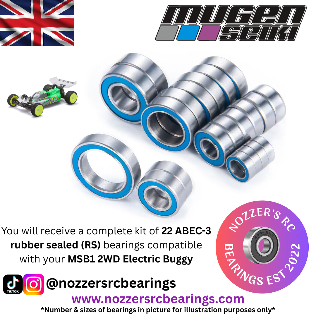 Mugen MSB1 2WD Buggy Complete Upgrade Set 22 RS Bearings UK Stock ABEC-3 Grade