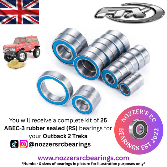 FTX Outback 2 Treka Complete Upgrade Set 25 RS Bearings UK Stock ABEC-3 Grade