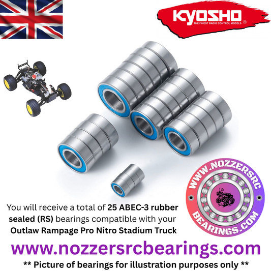 Kyosho Outlaw Rampage Pro Nitro Stadium Truck Complete Bearing Kit