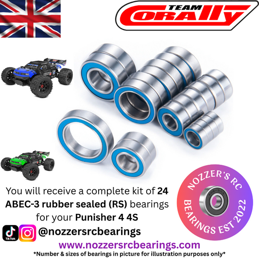Team Corally Punisher 4 4S Complete Bearing Kit