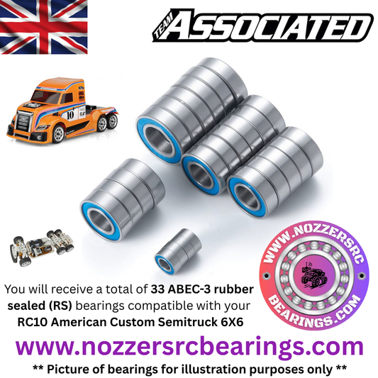 Team Associated RC10 American Custom Semitruck 6X6 Complete Bearing Kit