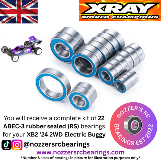Xray XB2 2024 2WD Buggy Complete Upgrade Set 24 RS Bearings UK Supplier ABEC-3