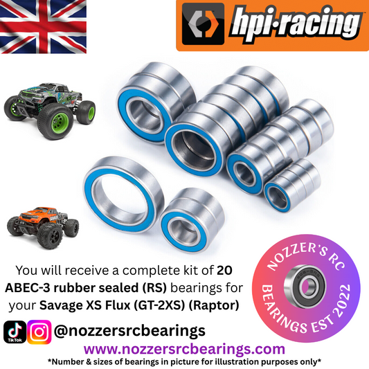 HPI Savage XS Flux (GT-2XS) (RAPTOR) Complete Bearing Kit