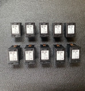 Official HP 305 Empty Ink Cartridges (10 in Total)