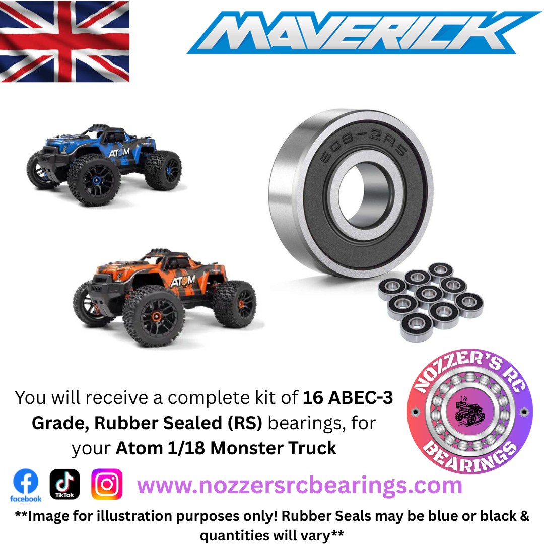 Maverick Atom 1/18 Monster Truck Complete Bearing Kit
