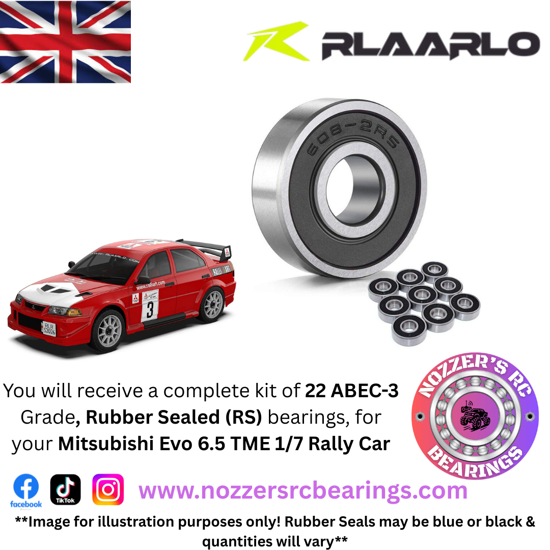 Rlaarlo Mitsubishi Evolution 6.5 TME 1/7 Rally Car Complete Bearing Kit