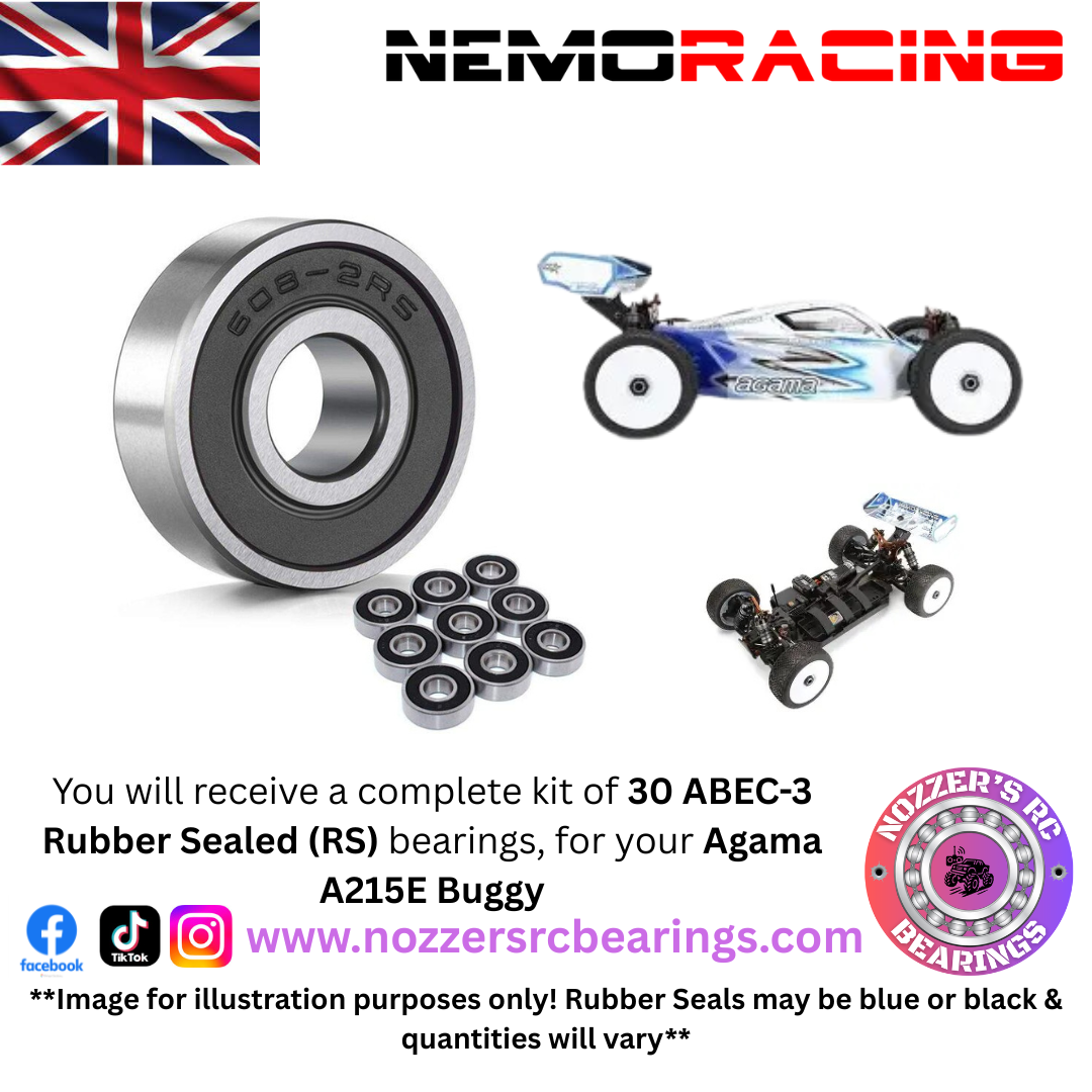 Nemo Racing Agama A215E Buggy Complete Bearing Kit