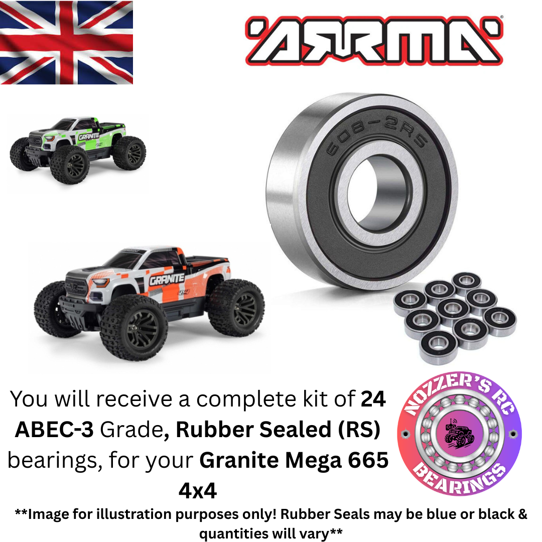Arrma Granite Mega 665 4x4 Complete Bearing Kit