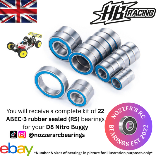 HB Racing D8 Nitro Buggy Complete Bearing Kit
