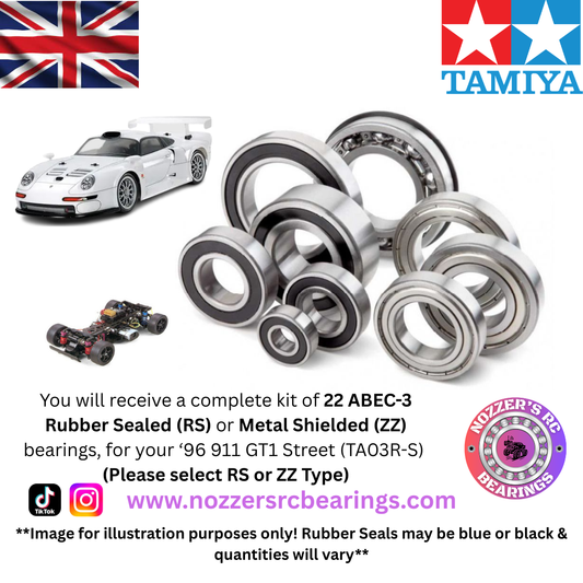 Tamiya '96 911 GT1 Street (TA03R-S) Complete Bearing Kit