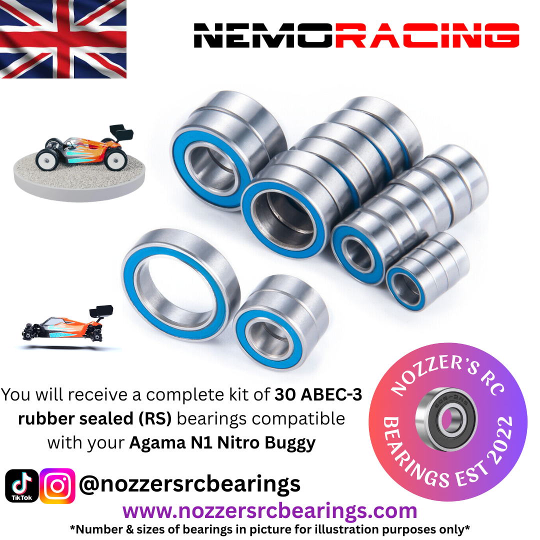 Nemo Racing Agama N1 Nitro Buggy Complete Bearing Kit