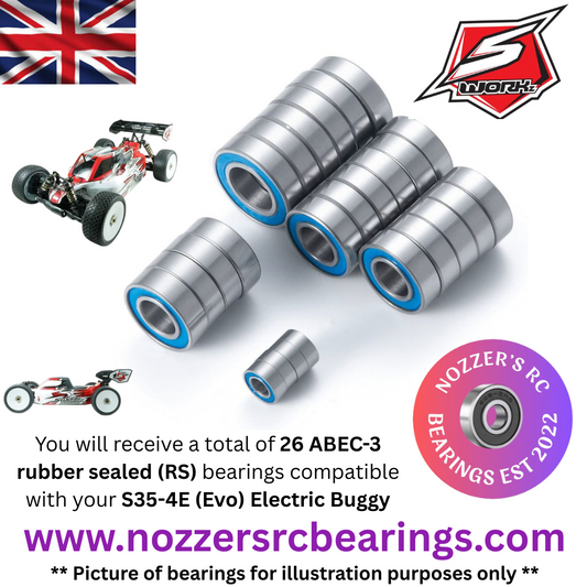 Sworkz S35-4E (Evo) Electric Buggy Complete Bearing Kit
