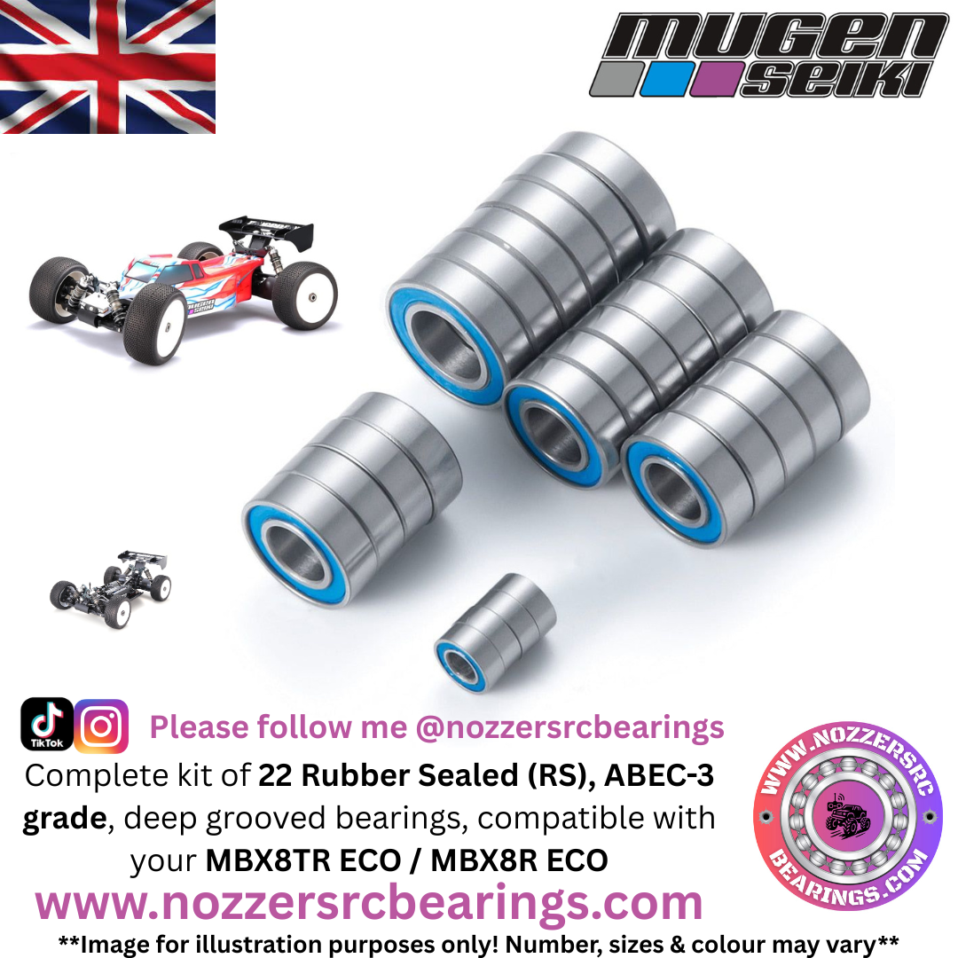 Mugen MBX8TR Eco Truggy / MBX8R Eco Buggy Complete Bearing Kit