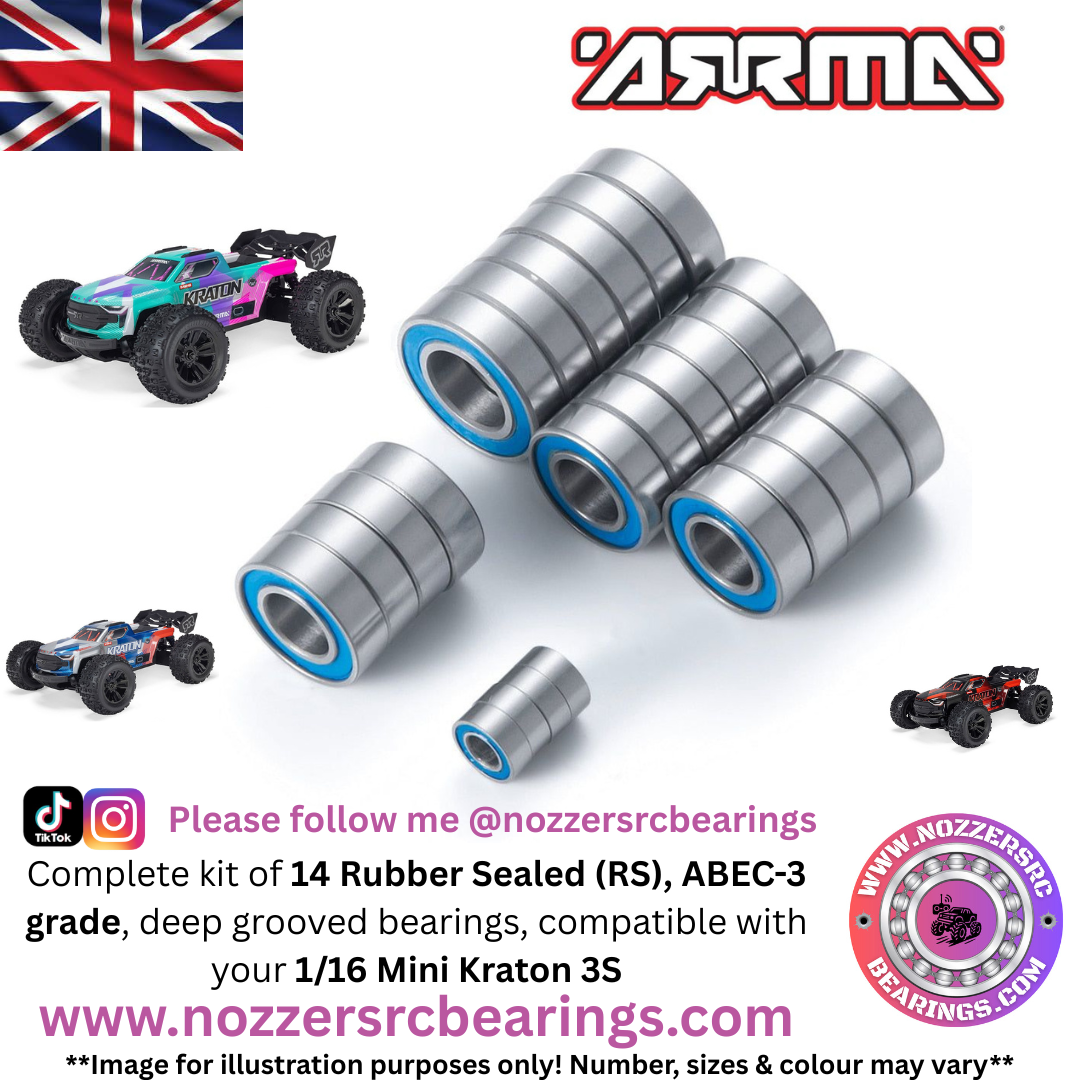 Arrma 1/16 Mini Kraton 3S Complete Bearing Kit