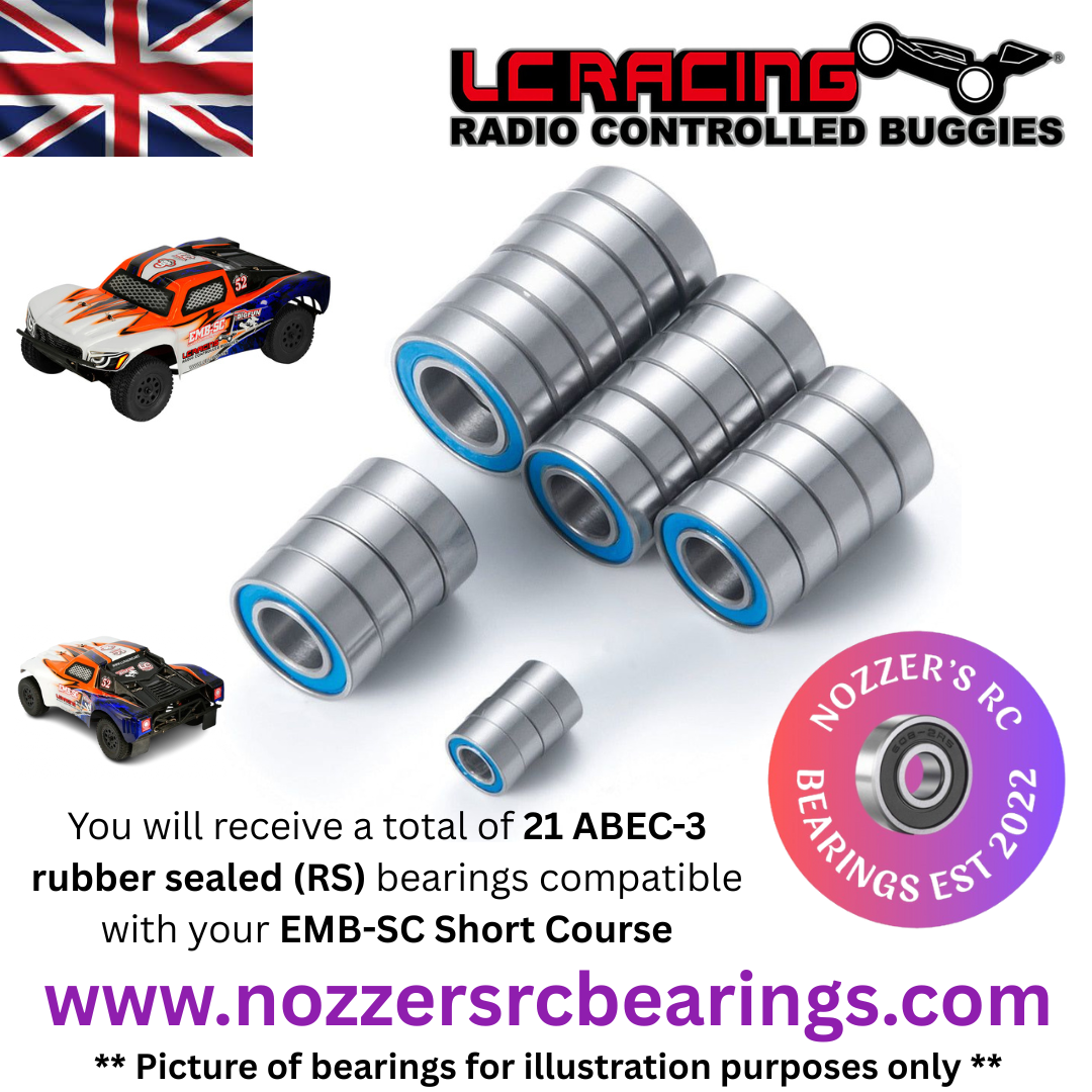 LC Racing EMB-SC Short Course Nozzer's RC Complete 21 ABEC3 RS Bearing Set UK