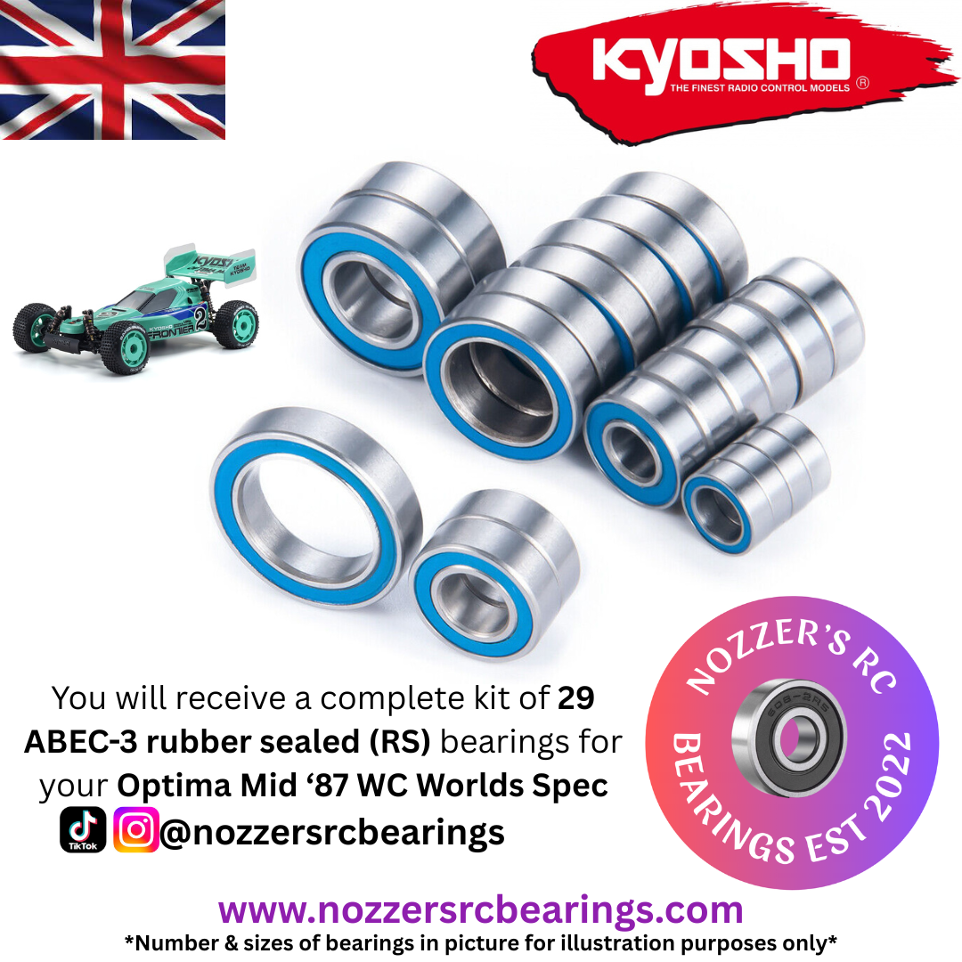 Kyosho Optima Mid '87 WC Worlds Spec Complete Bearing Kit